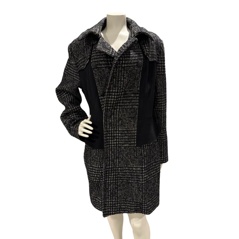 Betsey Johnson Double breasted Pea coat Vtg Tweed Wool Blend Blend Sz 14